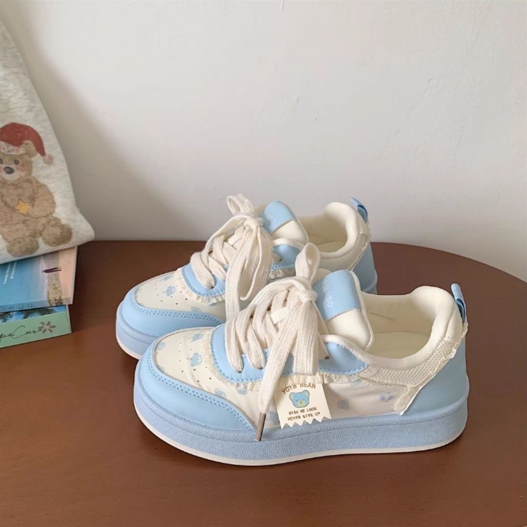 Korean Trendy Bear Bowknot Casual Shoes