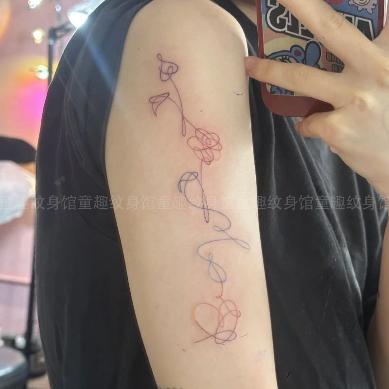 BTS Love Yourself Colorful Long-Lasting Waterproof Temporary Tattoo