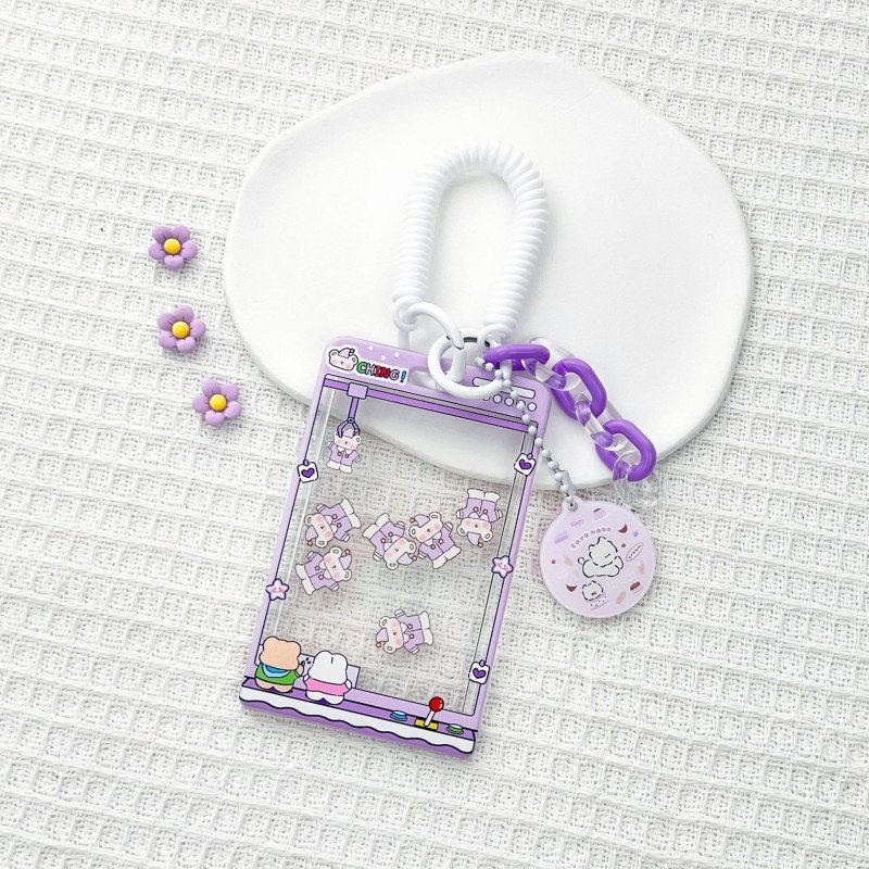 Cute Doll Machine Animal Charm Protective ID Card Holder