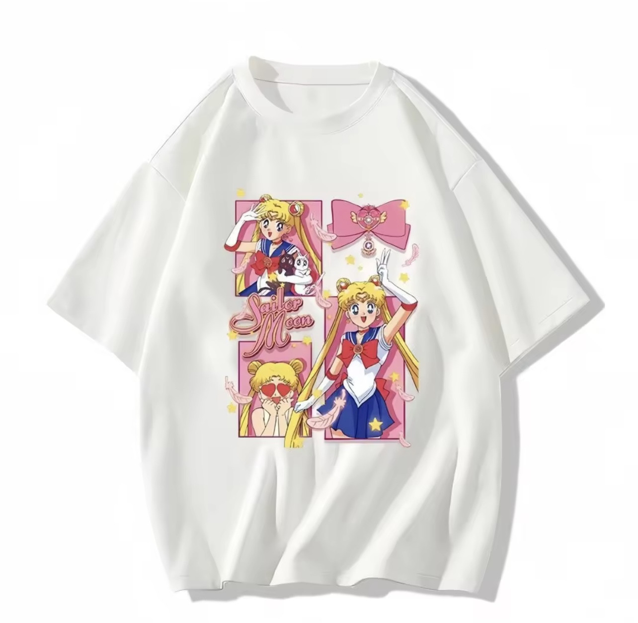 Sailor Moon DTF Printed Drop Shoulder Casual T-shirt