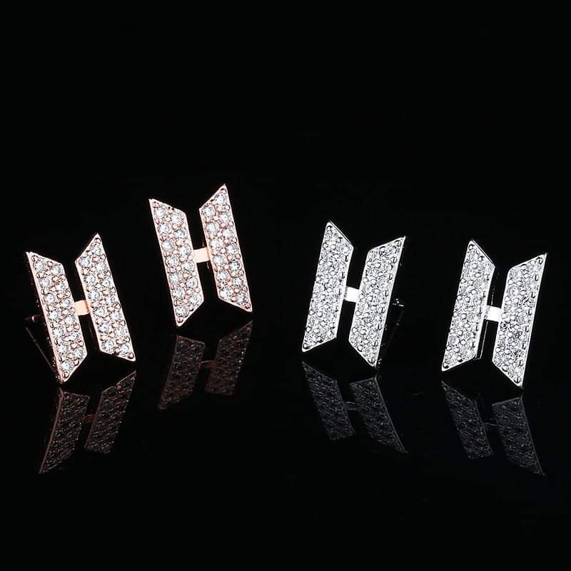 K-POP BTS Logo Fashionable Zircon Stone Ear-rings
