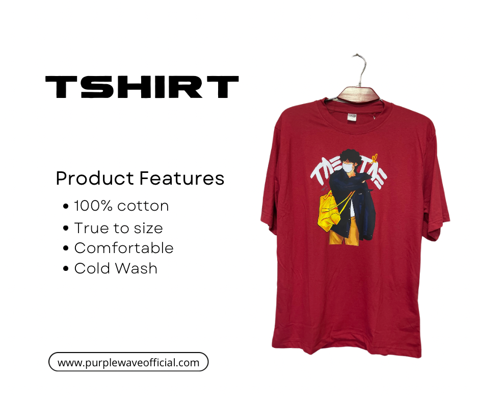 BTS-V TAE TAE DTF PRINTED CLASSIC DROP SHOULDER T-SHIRT