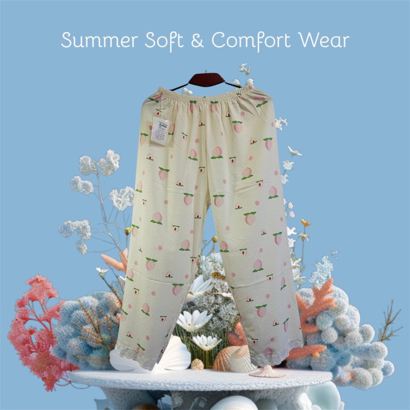 Korean Style Sleep Bottoms Elastic Cropped Pants