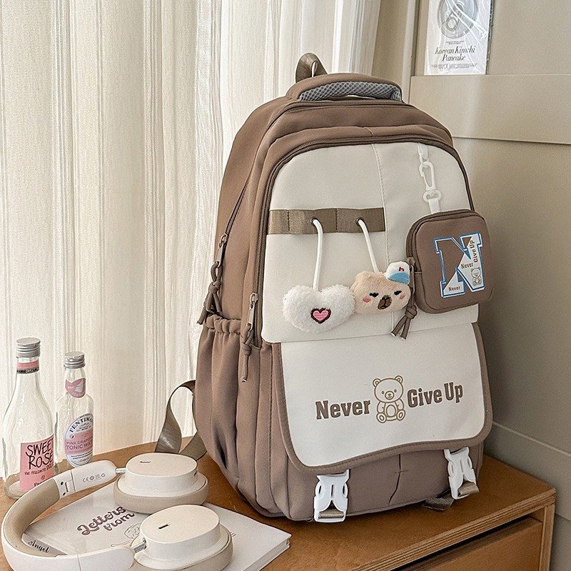 Never Give Up Cute Kawaii Large-Capacity Backpack