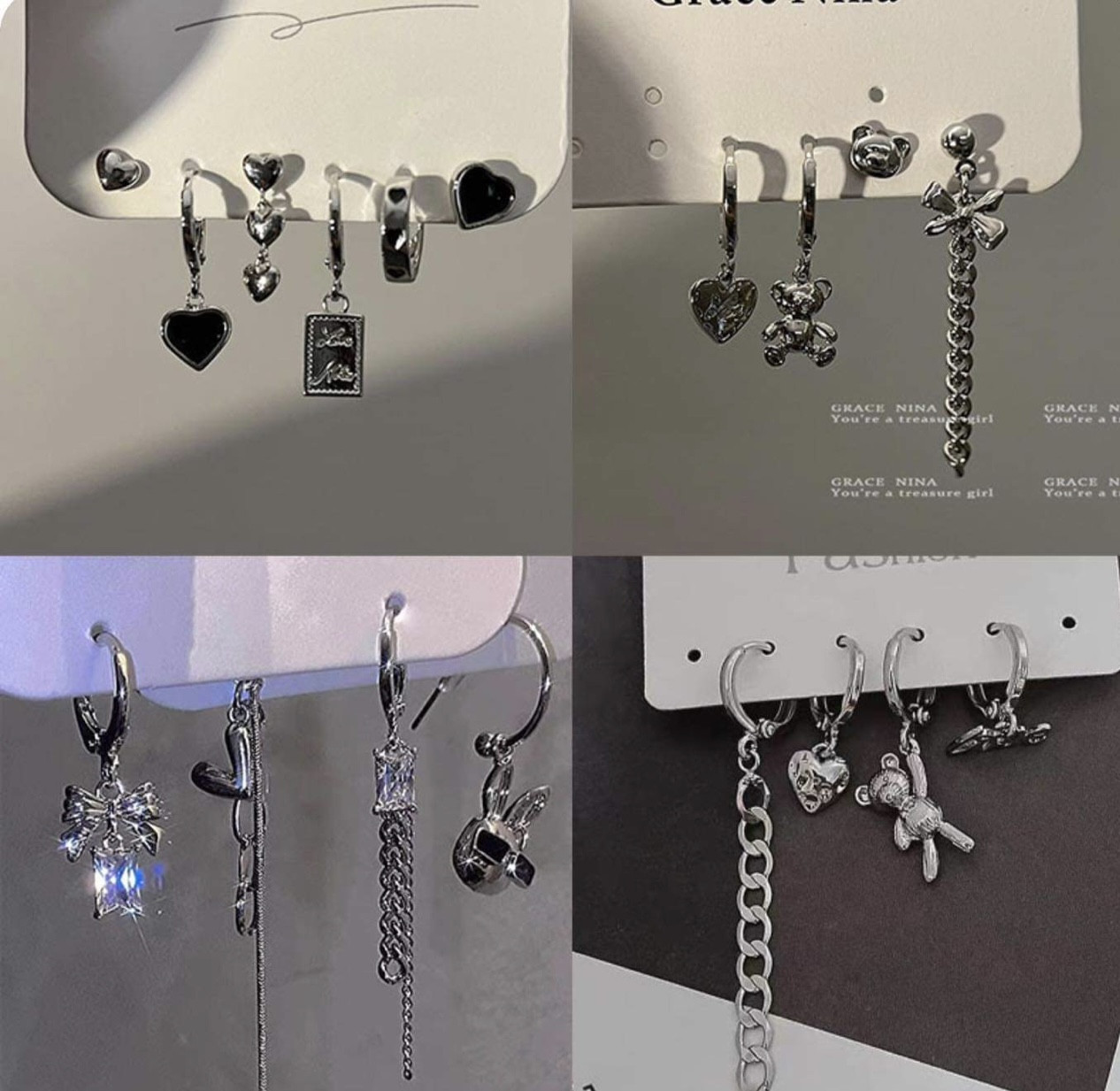 Hip Hop Punk Unisex Earrings Set