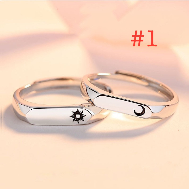 2Pcs/Set Romantic Couple Ring