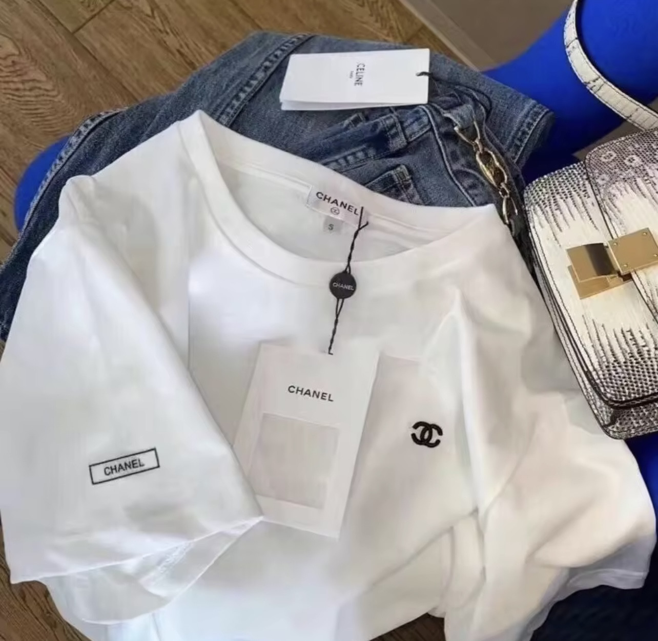Chanel Logo Printed Drop Shoulder Stylish T-shirt