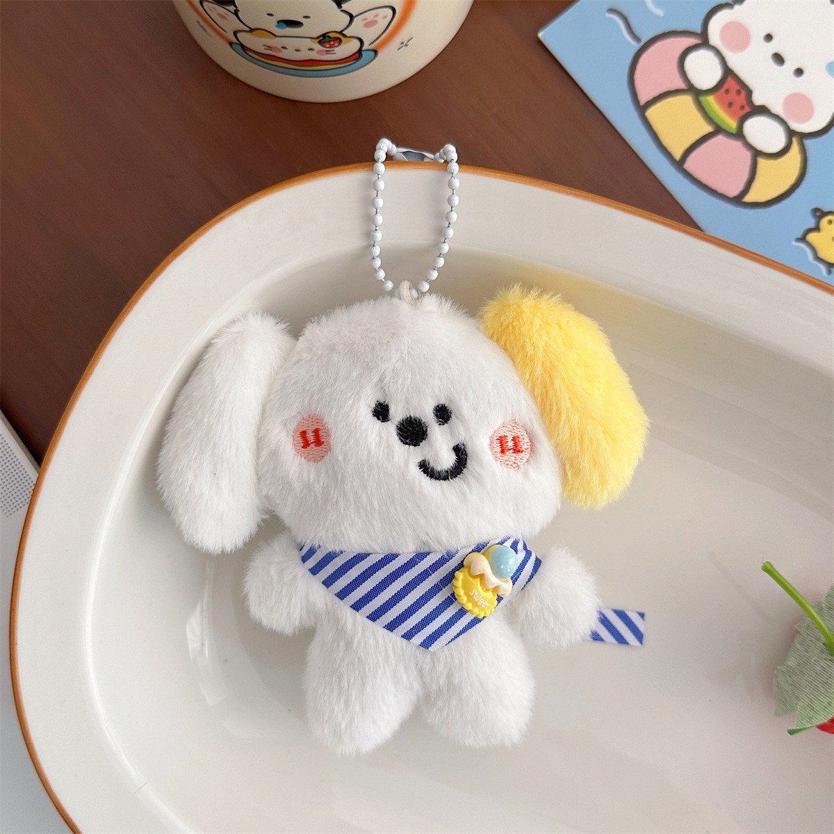 Cute Bunny Plush Doll Mini Keychain