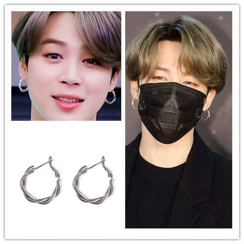 K-POP BTS JIMIN Twist Earrings/ Ear Studs