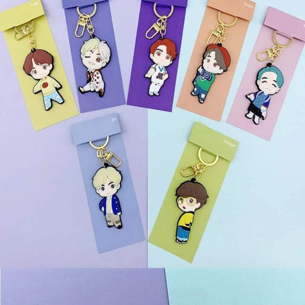 BTS Anime Figure Soft Keyring