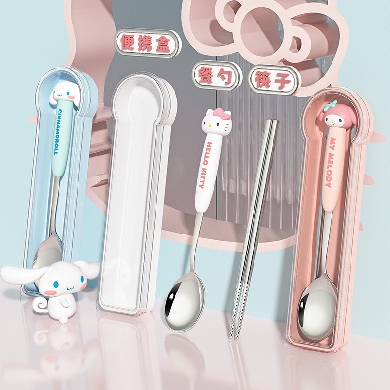 Sanrio Portable Stainless Steel Chopstick Set