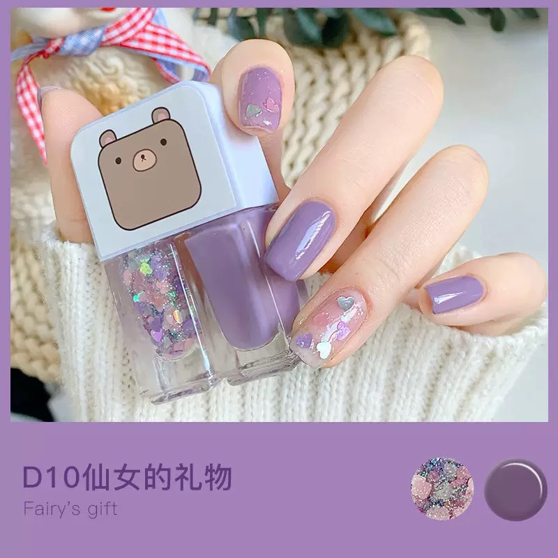 Water-Based Glossy Frosted Glitter Nail Polish