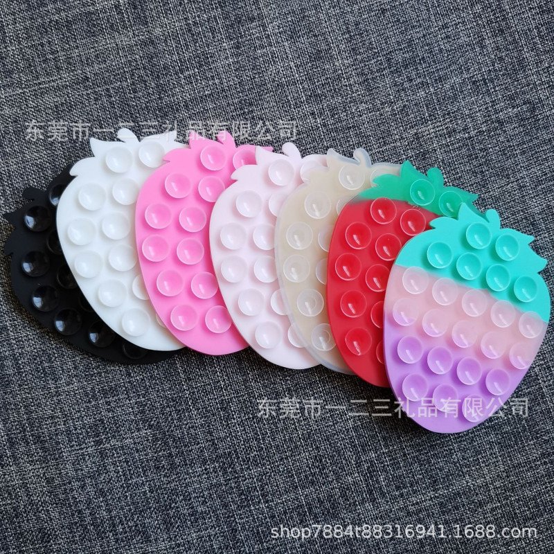 Creative Strawberry Design Mobile Phone Silicon Single-Sided Suction Cup