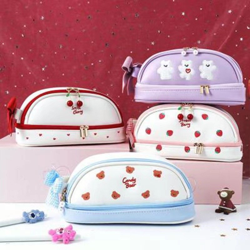 Kawaii Cartoon Double-Layer large Capacity Pencil Bag