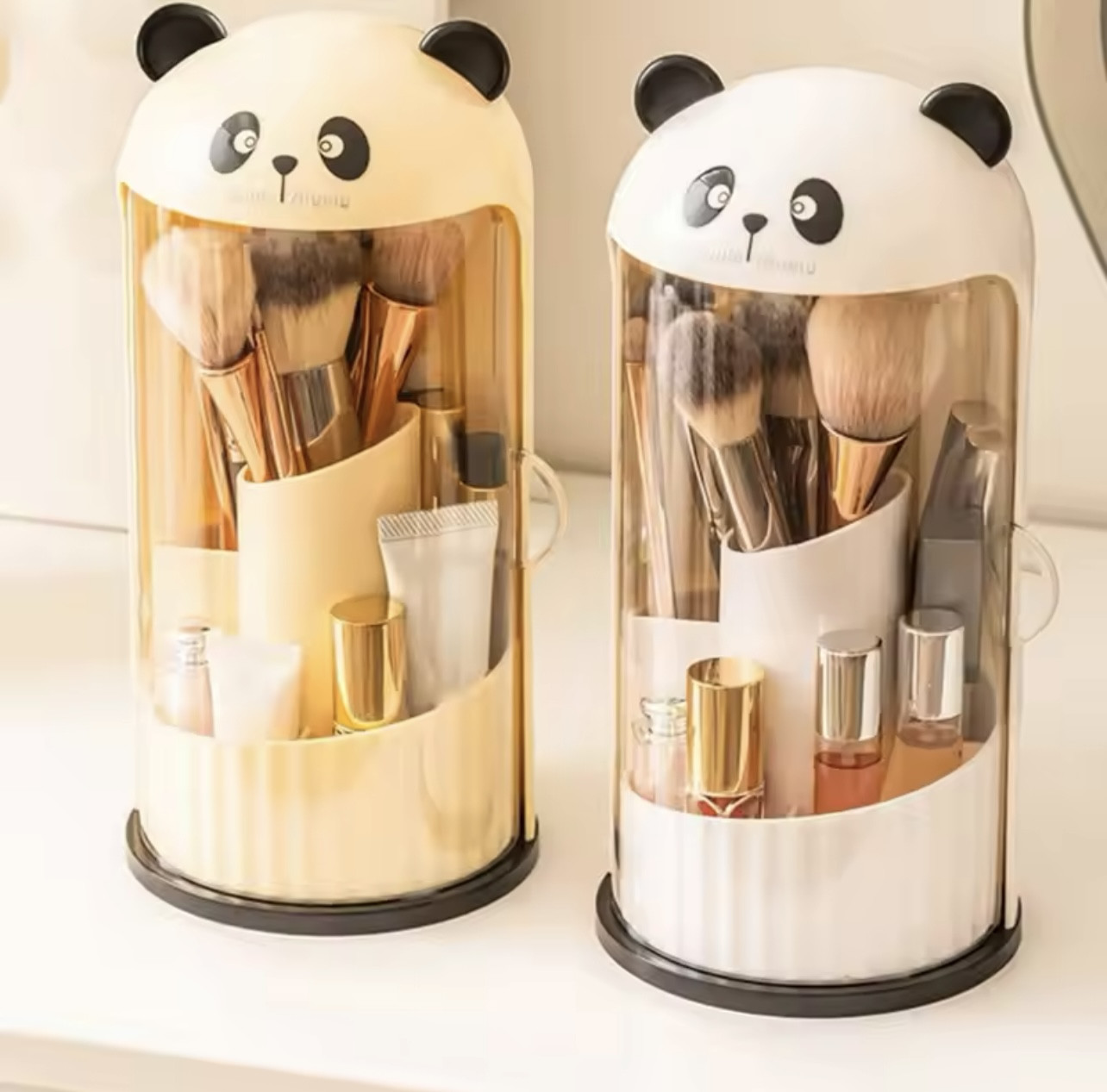 360 Rotating Panda Makeup Brush Storage Box