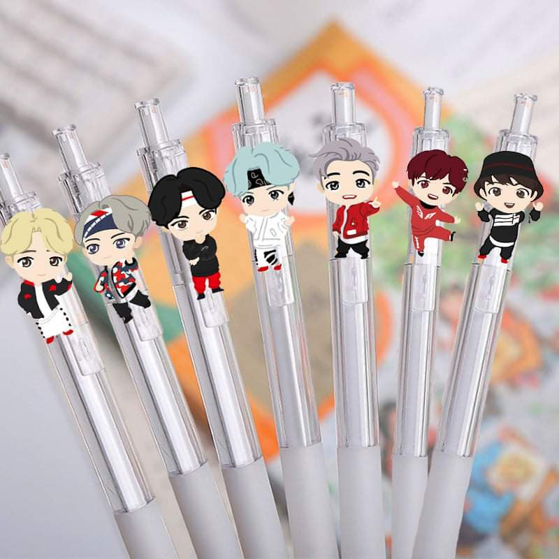 BTS Mic Drop TinyTan Cartoon Character Ball Pen (White Version)